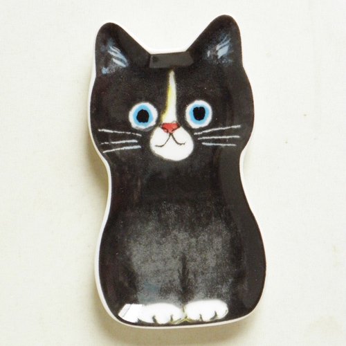 E Minette豆皿 おすわり猫 青い目の黒猫 猫雑貨 猫グッズ専門通販 猫的生活百貨店 けいと屋ニコル