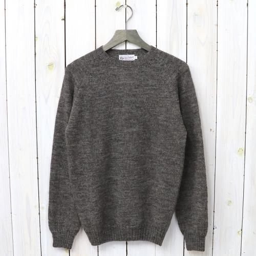 『SEAM FREE REAL SINGLE PLY SHETLAND CREW-NECK RAGLAN SLEEVE P/O』(GREY)