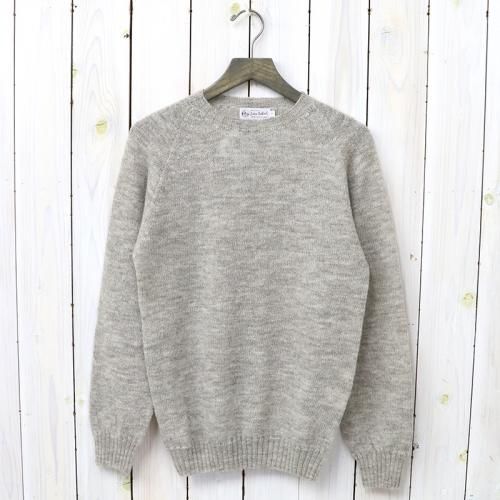 『SEAM FREE REAL SINGLE PLY SHETLAND CREW-NECK RAGLAN SLEEVE P/O』(SILVER)
