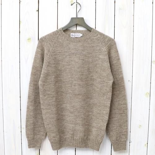 『SEAM FREE REAL SINGLE PLY SHETLAND CREW-NECK RAGLAN SLEEVE P/O』(FAWN)