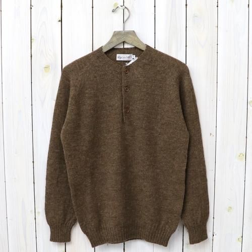 『SEAM FREE REAL SINGLE PLY SHETLAND HENLEY NECK RAGLAN SLEEVE P/O』(MOORIT)