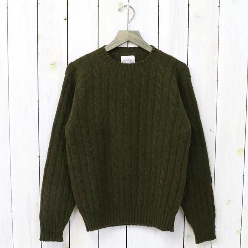 『CABLE CREW-NECK PULLOVER』(OLIVE)