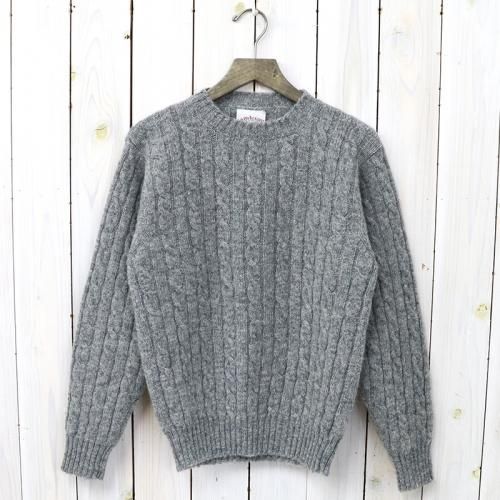 『CABLE CREW-NECK PULLOVER』(STEEL)