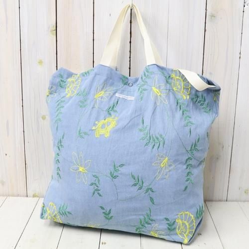 『Carry All Tote-Denim Floral Embroidery』