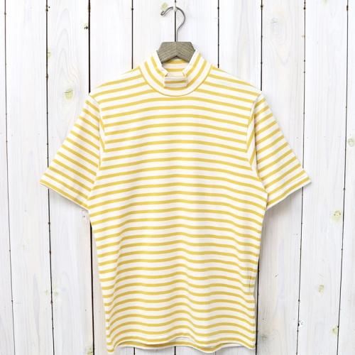 『MOCK NECK TEE S/S HORIZONTAL STRIPE』(Yellow)