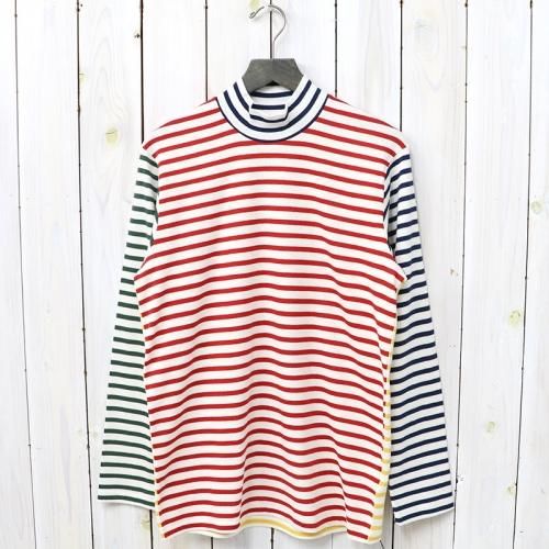 『MOCK NECK TEE L/S HORIZONTAL STRIPE』(Multi)