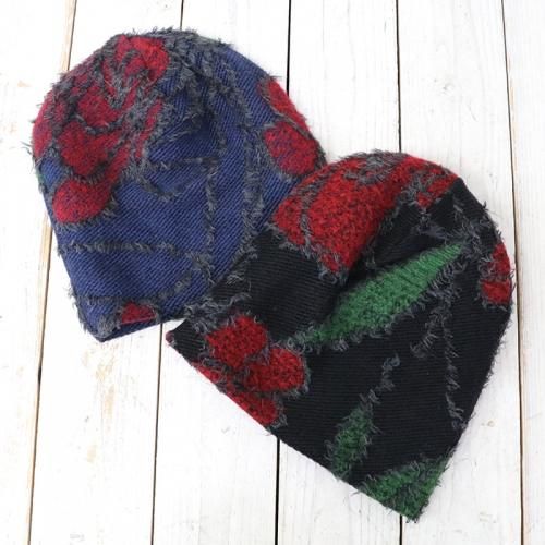 『Long Beanie-Floral Knit Jacquard』