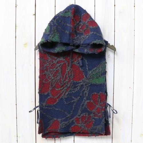 『Hooded Interliner-Floral Knit Jacquard』(Navy/Red)