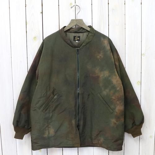 『Stand Collar Down Sur Coat-Nylon Tussore/Uneven Dye』(Olive)