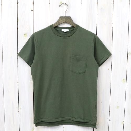 『Crossover Neck Pocket Tee』(Olive)
