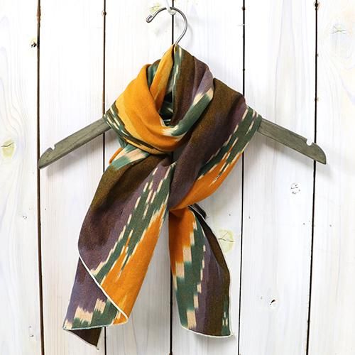 『Long Scarf-Cotton Ikat』(Yellow/Green)