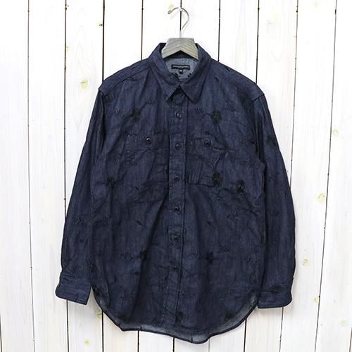 『Work Shirt-Floral Embroidery Denim』