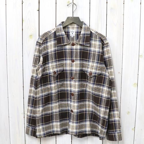 『Smokey Shirt-Cotton Twill/Plaid』(Brown)