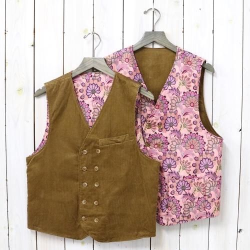 『Reversible Vest-11W Corduroy/Floral Jacquard』(Chestnut&Pink)