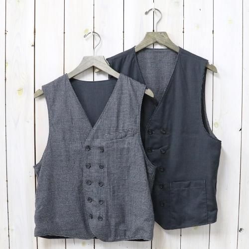 『Reversible Vest-Glen Plaid Houndstooth/Worsted』