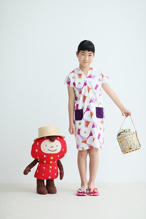 Sou Souわらべぎ たかしまちぢみ ちょうほうけい 涼しいワンピース Sou Souわらべぎ たかしまちぢみ ちょうほうけい 涼しいワンピース