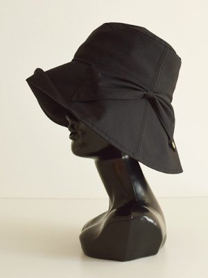 Athena New York アシーナ ニューヨーク | Nora Ribbon ノラリボン Black ブラック 黒 帽子 Hat 撥水加工  UV対応素材 布帛 通販 - Fine online shop