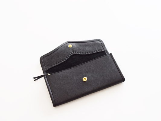 Yammart ヤマート stitch long wallet black