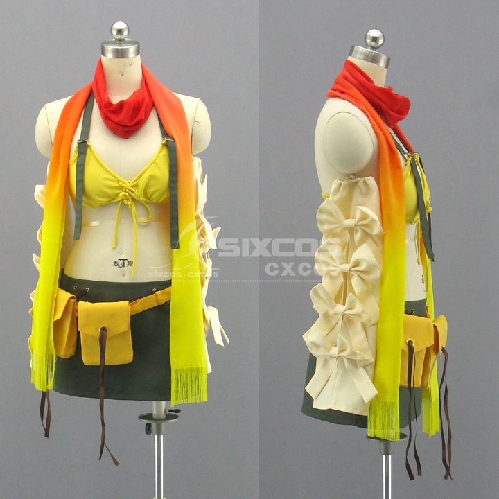 ファイナルファンタジー X-2 FFX-2 リュック 風 コスプレ衣装 Rikku Cosplay Costume