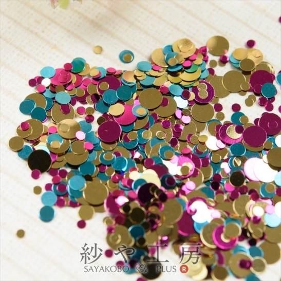 レジン 封入素材 丸 ホログラム 金色 ピンク 青 約1 0 1 5ｇ ハンドメイド アクセサリー パーツ レジン用品のネット通販 紗や工房