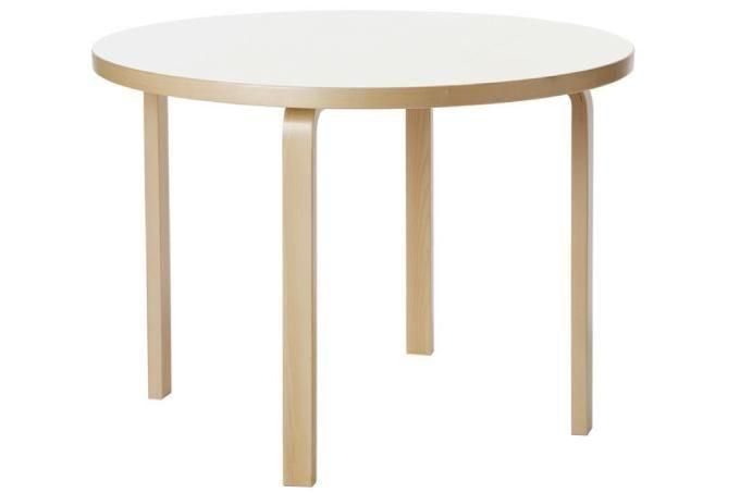 【送料無料】【国内在庫仕様】Artek アルテック ダイニングテーブル 90A(直径100cm)ホワイトラミネート天板 Alvar Alatoデザイン