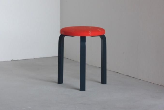 Artek アルテック スツール60 mina perhonen ミナペルホネン シリーズ001 【オレンジ/ダークブルー】残数:1