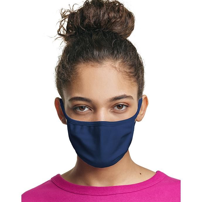 155360124 Hanes / Wicking Cotton Mask - Navy ヘインズ マスク 日本未発売 ネイビー 02