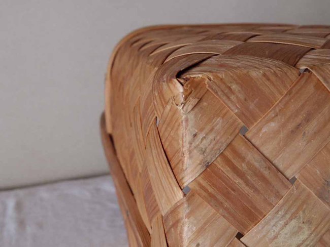スウェーデン ヴィンテージ 木のバスケット カゴ バッグ　北欧 　sweden vintage wicker bag basket wood