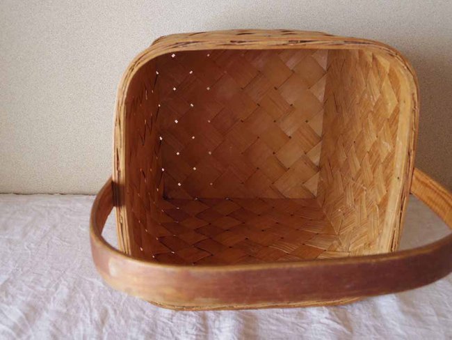 スウェーデン ヴィンテージ 木のバスケット カゴ バッグ　北欧 　sweden vintage wicker bag basket wood