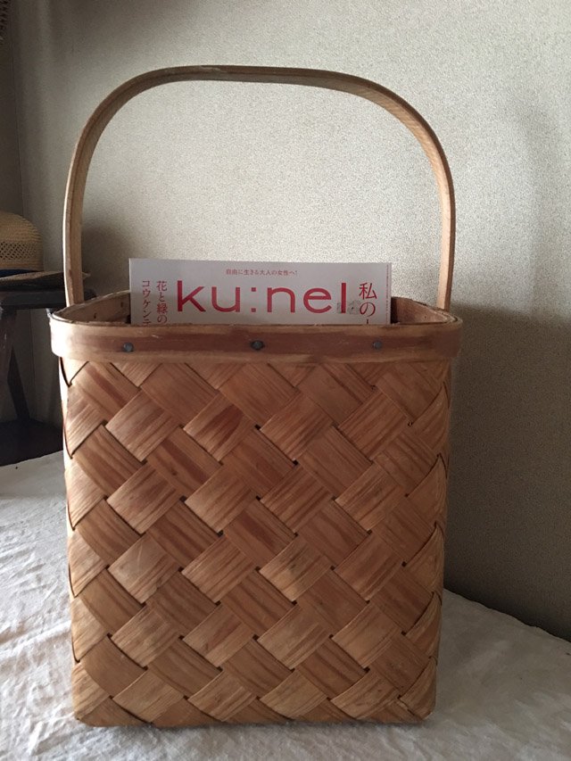 スウェーデン ヴィンテージ 木のバスケット カゴ バッグ　sweden vintage wicker bag basket wood
