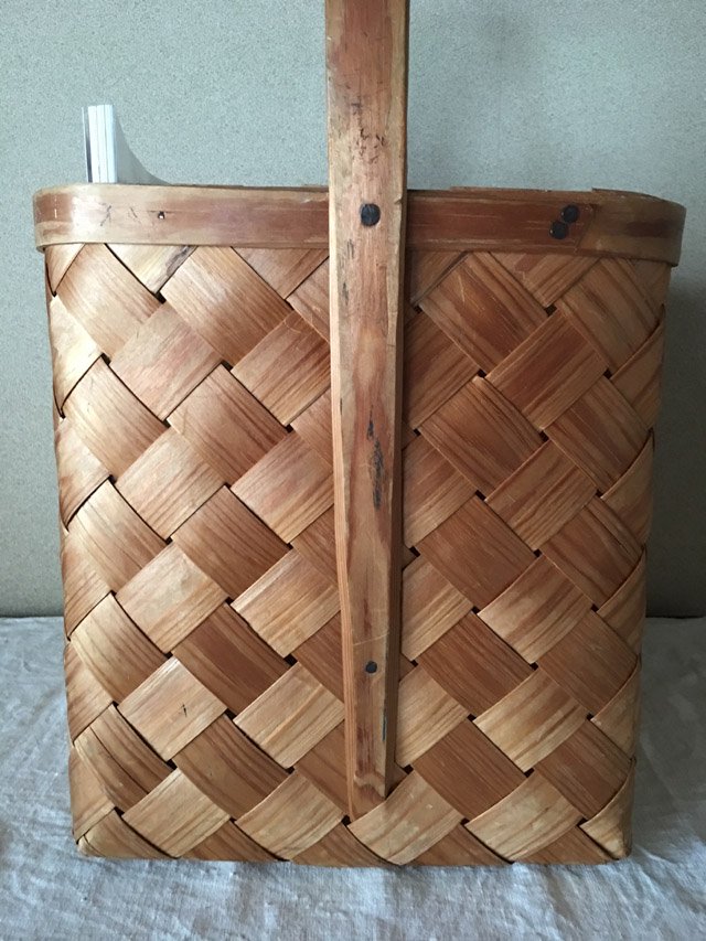 スウェーデン ヴィンテージ 木のバスケット カゴ バッグ　sweden vintage wicker bag basket wood