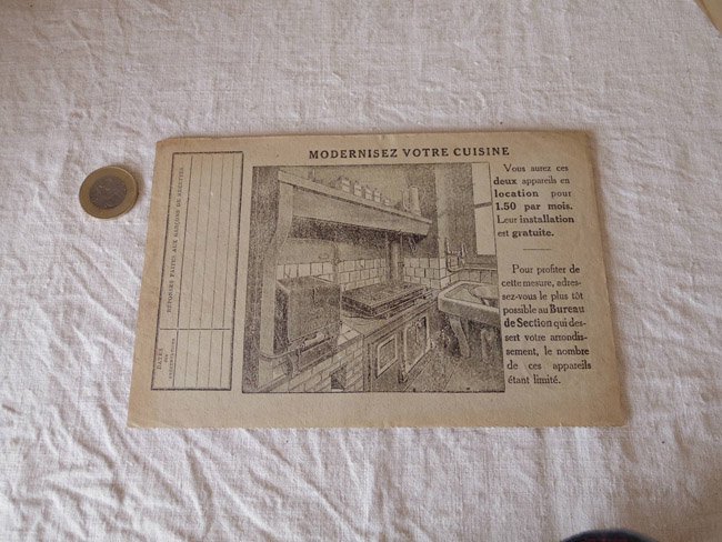 5 フランス パリガスメーター 料金表 1923 november Paris gas recipt antiques vintage paper papir