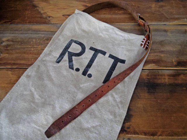 ベルギー R.T.T. ロゴ ヘンプ リネン ビンテージ バッグ  Bergium remake bag vintage logo print bag hemp linen