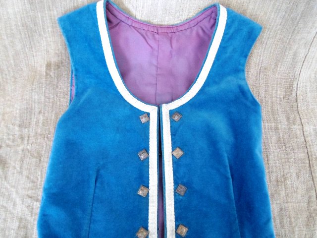 ハンガリー アンティーク ベルベット ベスト 民族衣装 Hungary velvet blue vest