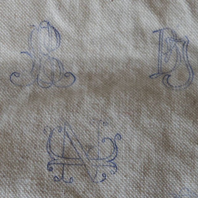 ハンガリー イニシャル 刺繍用 スタンプ ハンコ アンティーク 1