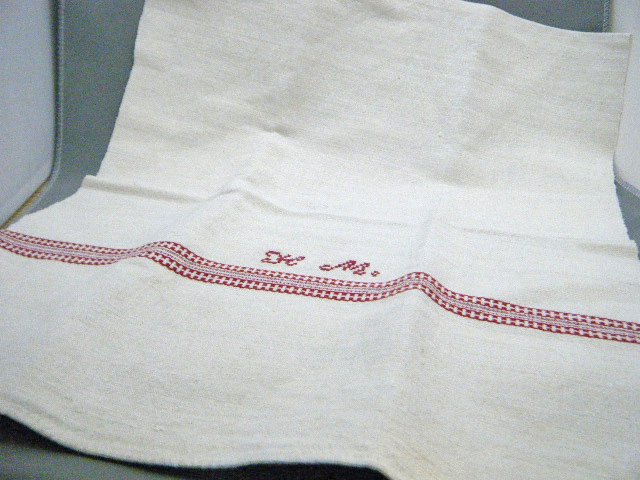 デッドストックヴィンテージハンガリーオリジナルリネンタオル クロス head stock hungary original linen towel cloth
