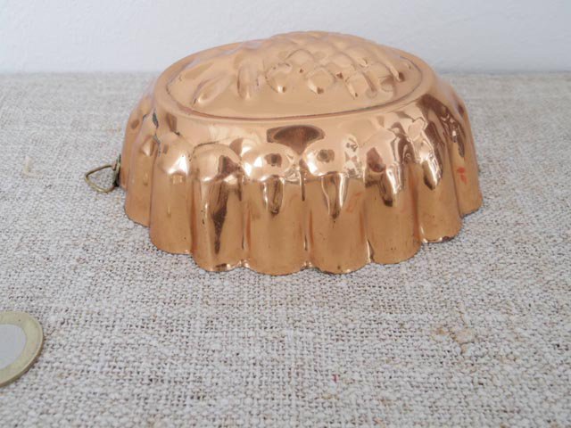 銅 焼き菓子型 楕円 アザミの紋章 アーティチョーク・Copper Mold Mould oval thistle artichoke