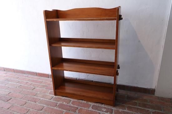 昭和レトロ 茶色いオープン棚 本棚 4段 約w77 D25 H100cm カフェスタイルのアンティークな古家具 古道具の雑貨ショップ ひぐらし古具店