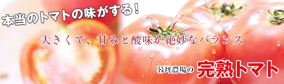 完熟トマト：本当のトマトの味がする！ 大きくて、甘みと酸味が絶妙なバランス