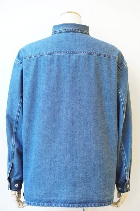 the north face purple label broken twill denim shirt jacket