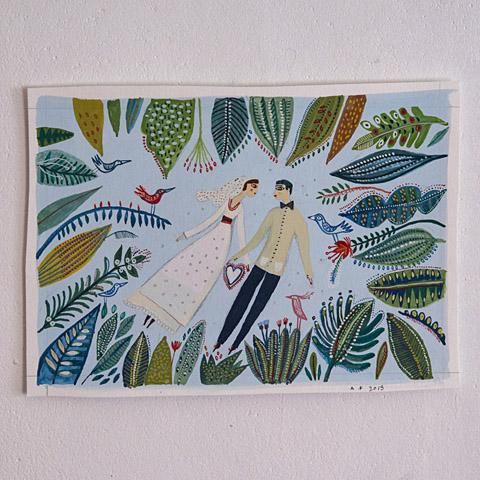 Aurelia Fronty Jeune Couple 若いカップル 原画 Galerie Doux Dimanche