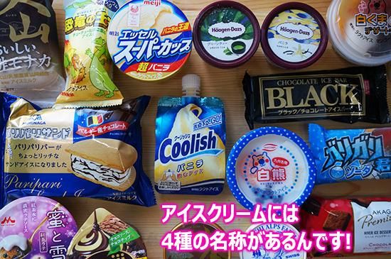 アイスクリームには4種類の名称があるんです アイスクリーム アイスミルク ラクトアイス 氷菓