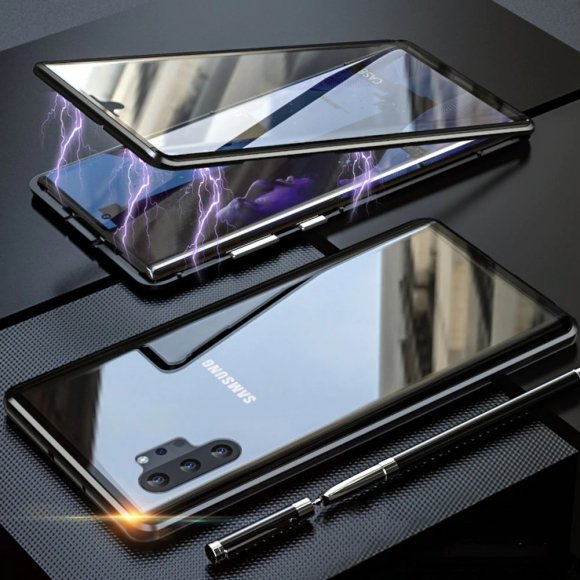 Galaxy Note10 アルミ ケース バンパー メタル フレーム 強化ガラスバックパネル ギャラクシーノート10プラス マグネットで簡単着脱 Iphone12 耐衝撃 ケース 専門店 Iphone Seやiphone11 対衝撃 カバーの通販はミリタリードッグス