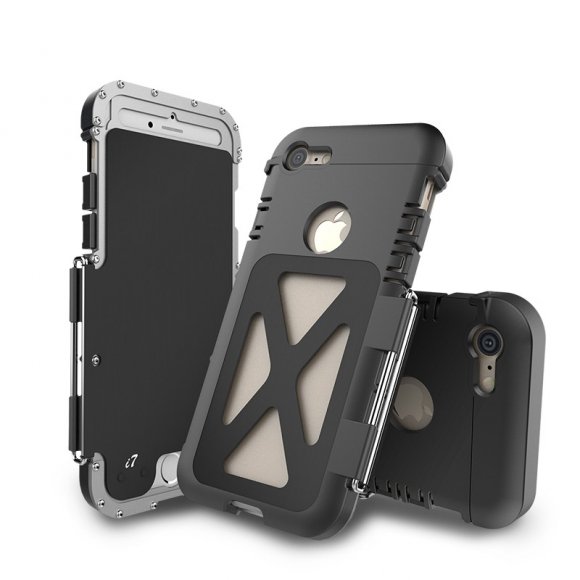 Iphone Se2 タフケース 耐衝撃 メタル アーマー 手帳型 重装甲で軽量