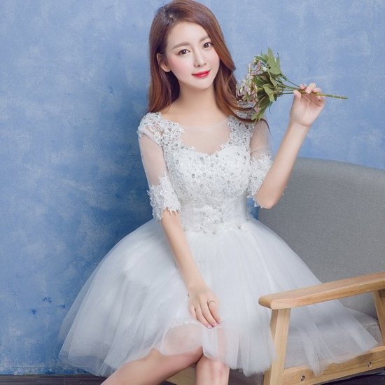 新婦さまの二次会に お花モチーフがかわいいミニドレス 前撮り後撮り 韓国プチプラパーティードレス通販 Tenderly Dress