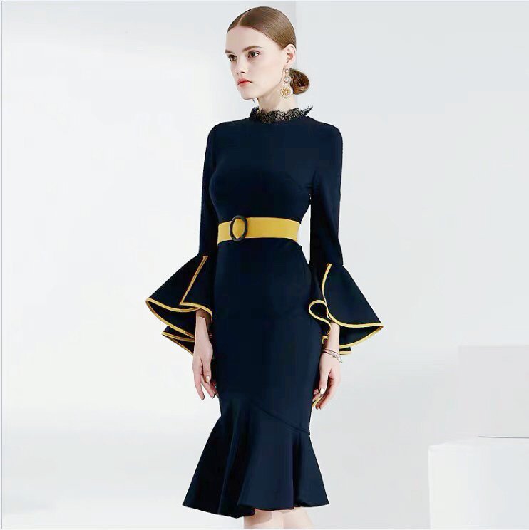 即納 レトロ モードなバイカラー 袖フリル バックシャンワンピース 韓国プチプラパーティードレス通販 Tenderly Dress 即納 レトロ モードなバイカラー 袖フリル バックシャンワンピース 韓国プチプラパーティードレス通販 Tenderly Dress