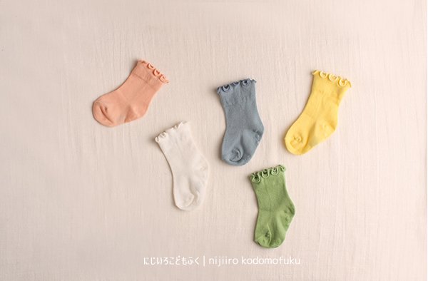 韓国子供服 男の子 フォーマル 虹色子供服 秋色リブソックス/Akiiro rib socks